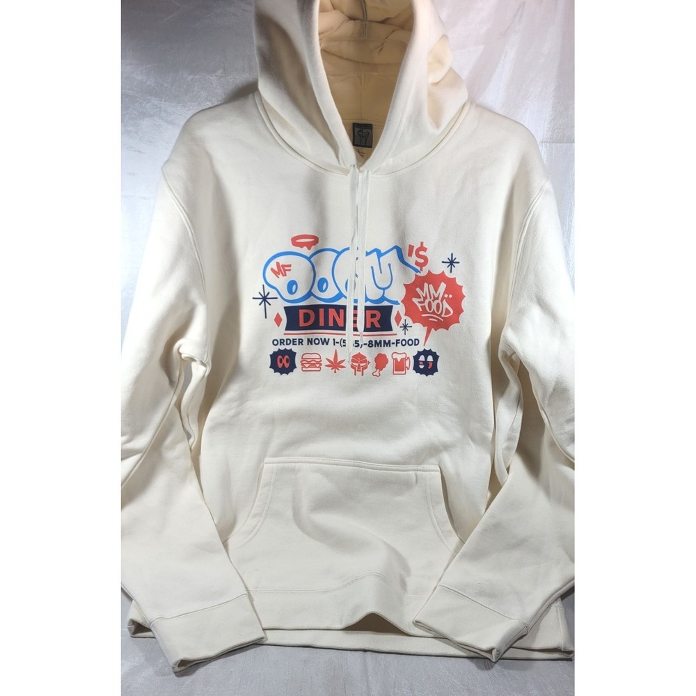 Gas Drawls DOOM Doom's Diner Order Now Ecru Mid-Heavyweight Hoodie - Large